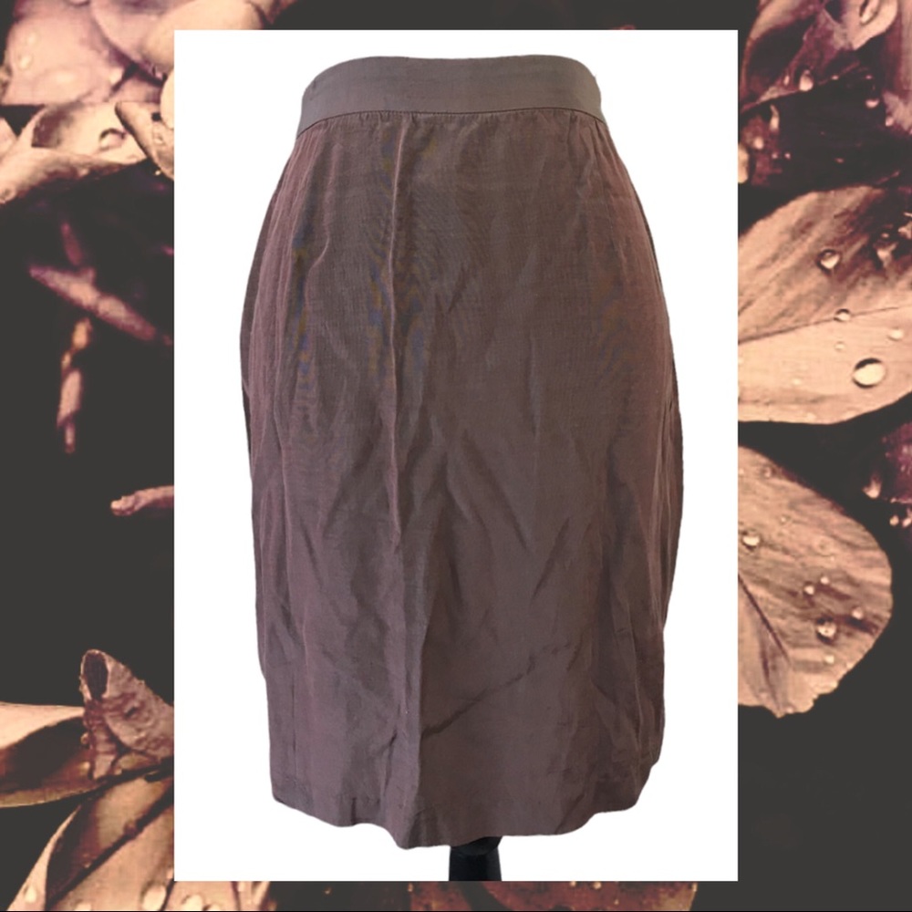 Contempo Casuals Above Knee Brown Iridescent Lightweight Straight Skirt S